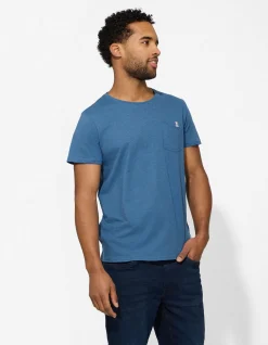 T-Shirt - Brusttasche - blau