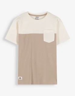 T-Shirt - Color-Blocking - beige
