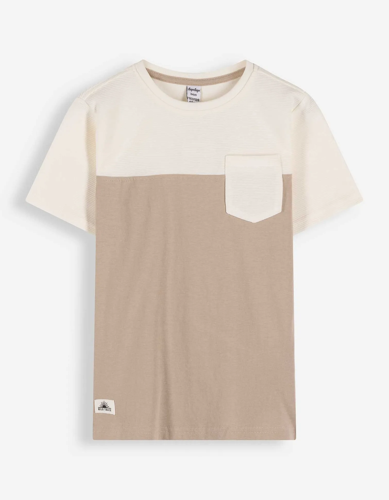 T-Shirt - Color-Blocking - beige