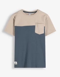 T-Shirt - Color-Blocking - dunkelblau