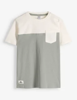 T-Shirt - Color-Blocking - grün