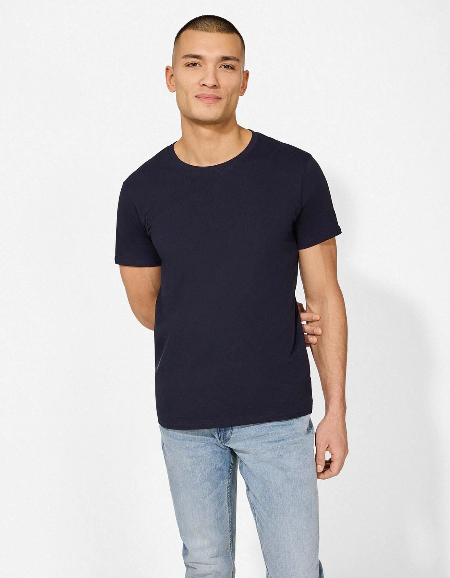 T-Shirt - einfarbig - dunkelblau