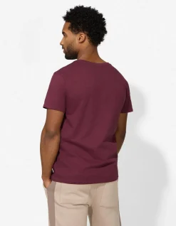 T-Shirt - einfarbig - dunkelrot