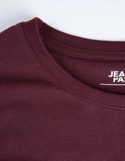 T-Shirt - einfarbig - dunkelrot