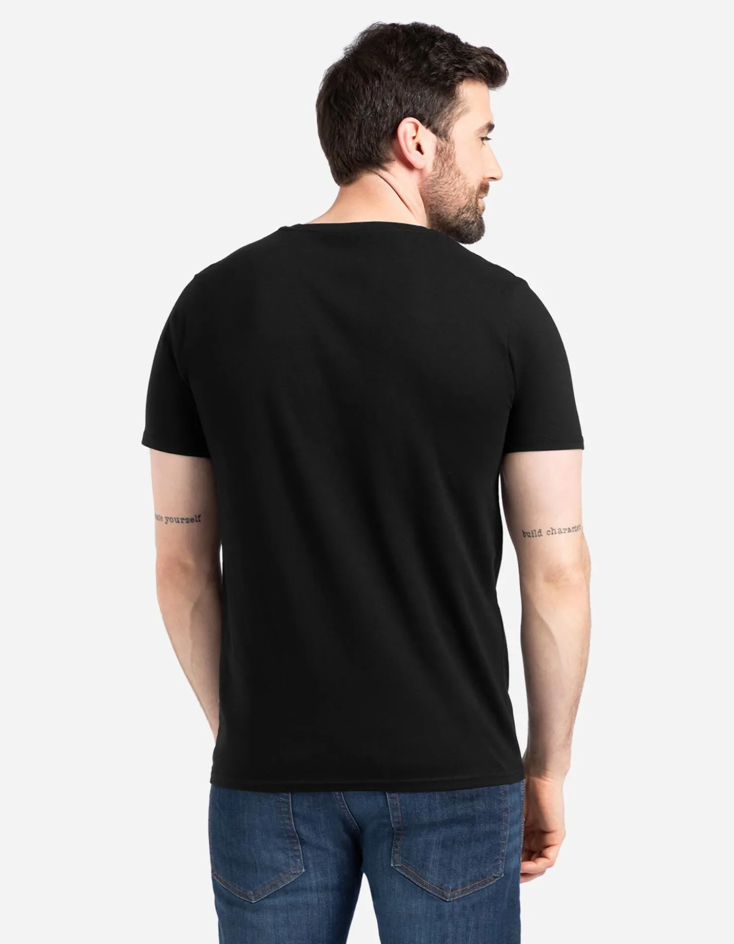 T-Shirt - einfarbig - schwarz