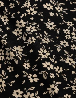 T-Shirt - Florales Muster - schwarz