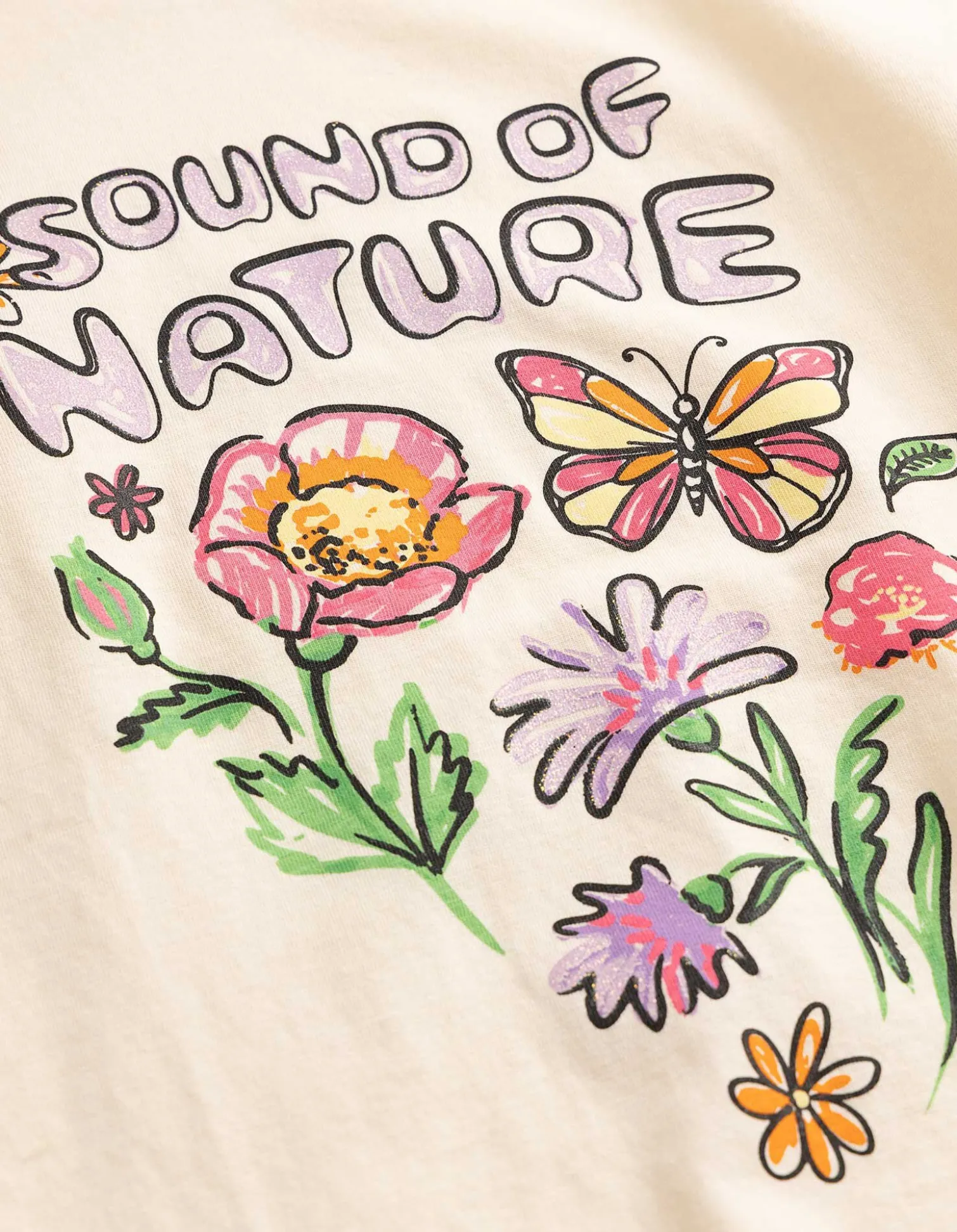 T-Shirt - Frontprint - beige