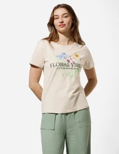 T-Shirt - Frontprint - Beige