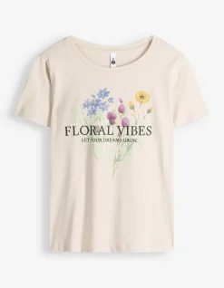 T-Shirt - Frontprint - Beige