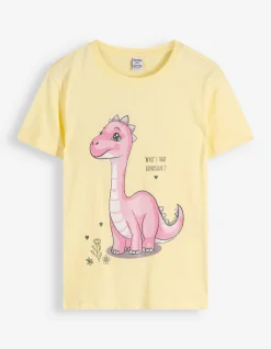 T-Shirt - Frontprint - hellgelb