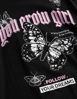 T-Shirt - Frontprint - schwarz
