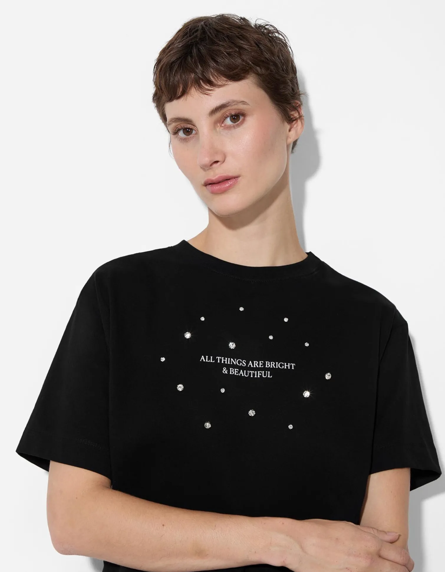 T-Shirt - Frontprint - schwarz