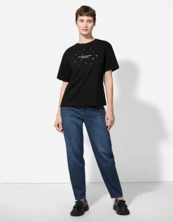 T-Shirt - Frontprint - schwarz