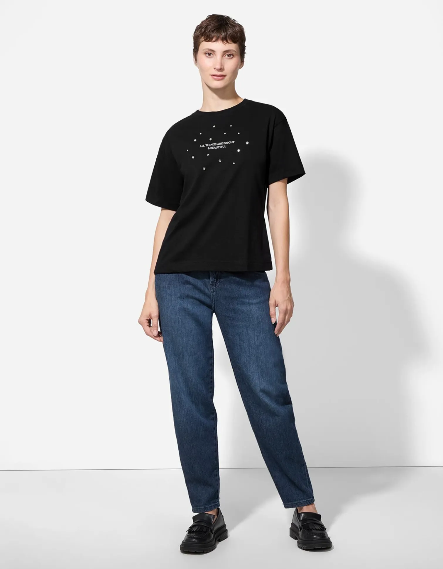 T-Shirt - Frontprint - schwarz