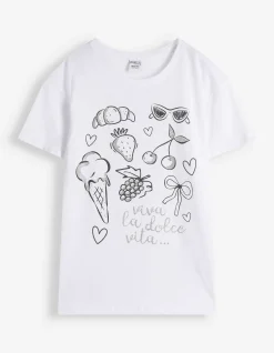 T-Shirt - Frontprint - weiß