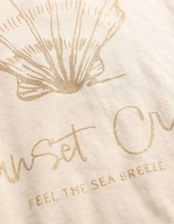 T-Shirt - Glitzerprint - Beige