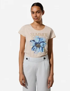 T-Shirt - Glitzerprint - Beige