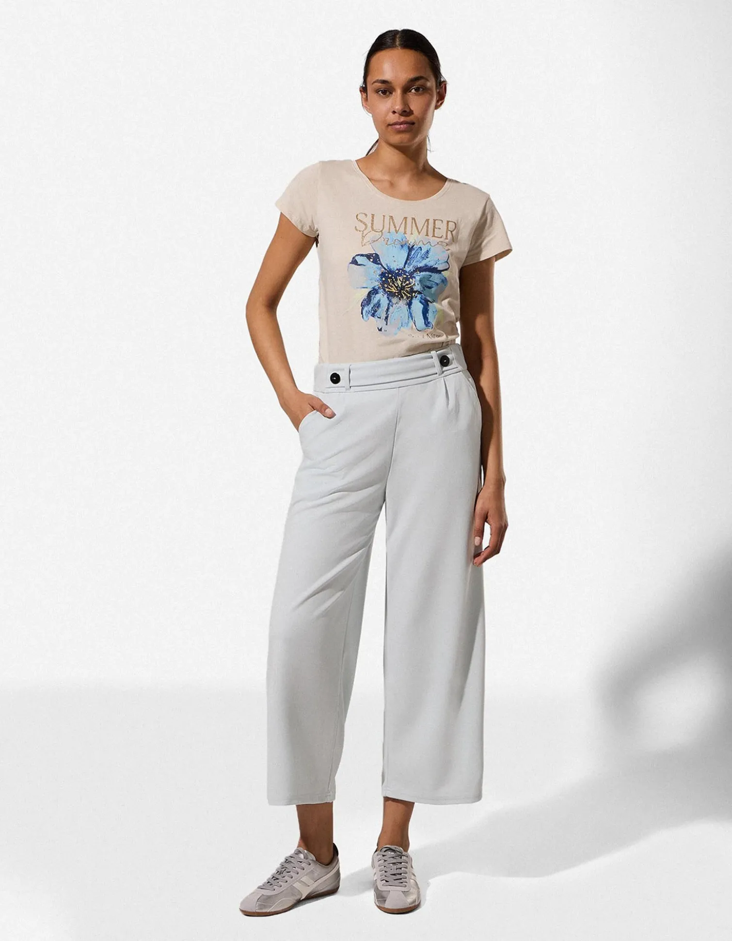 T-Shirt - Glitzerprint - Beige