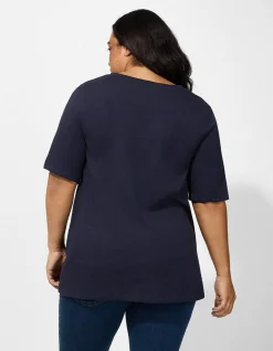 T-Shirt - Glitzerprint - dunkelblau