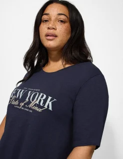 T-Shirt - Glitzerprint - dunkelblau