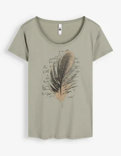 T-Shirt - Glitzerprint - dunkelgrün