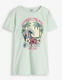T-Shirt - Glitzerprint - hellgrün