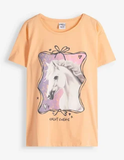 T-Shirt - Glitzerprint - orange