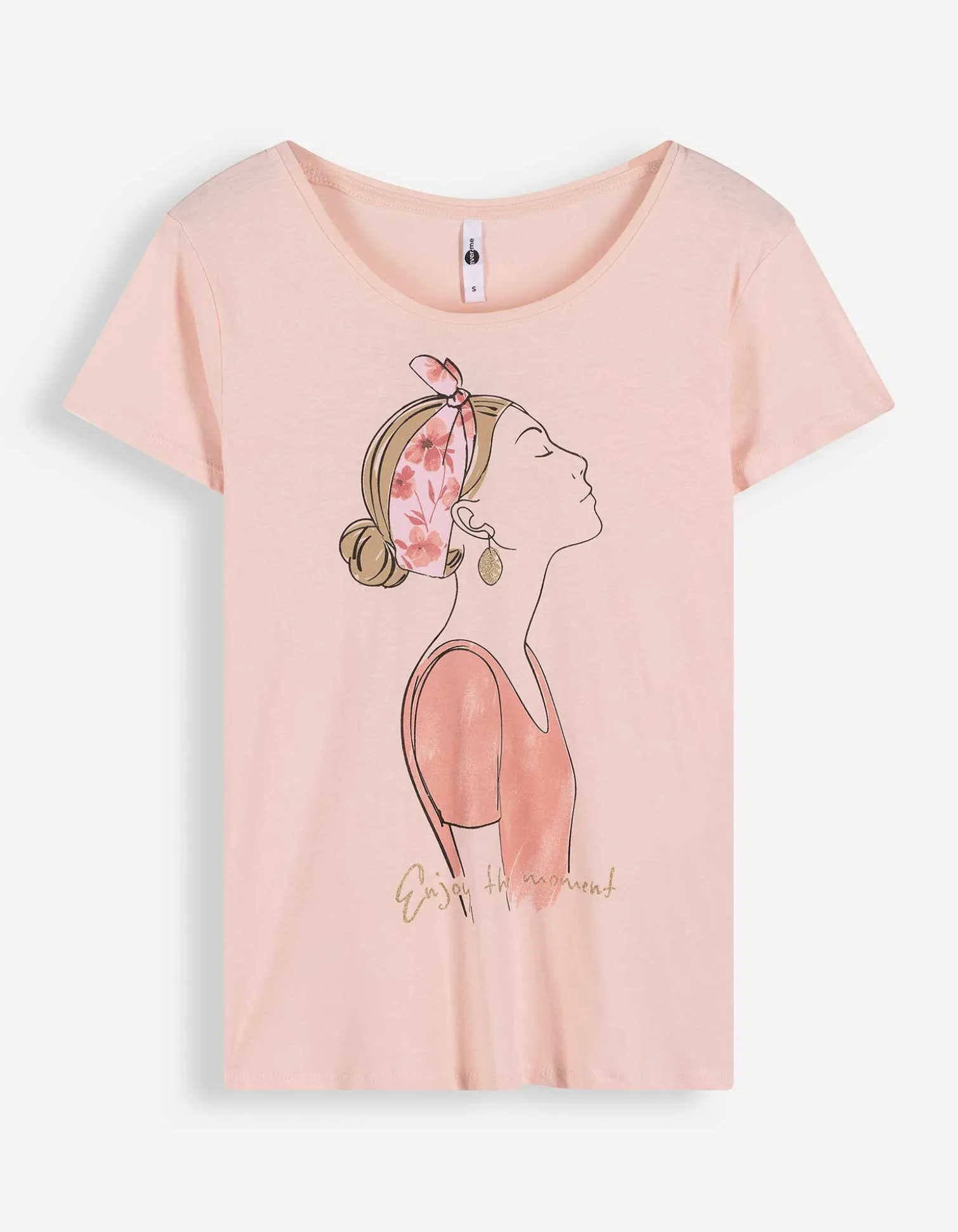 T-Shirt - Glitzerprint - rosa