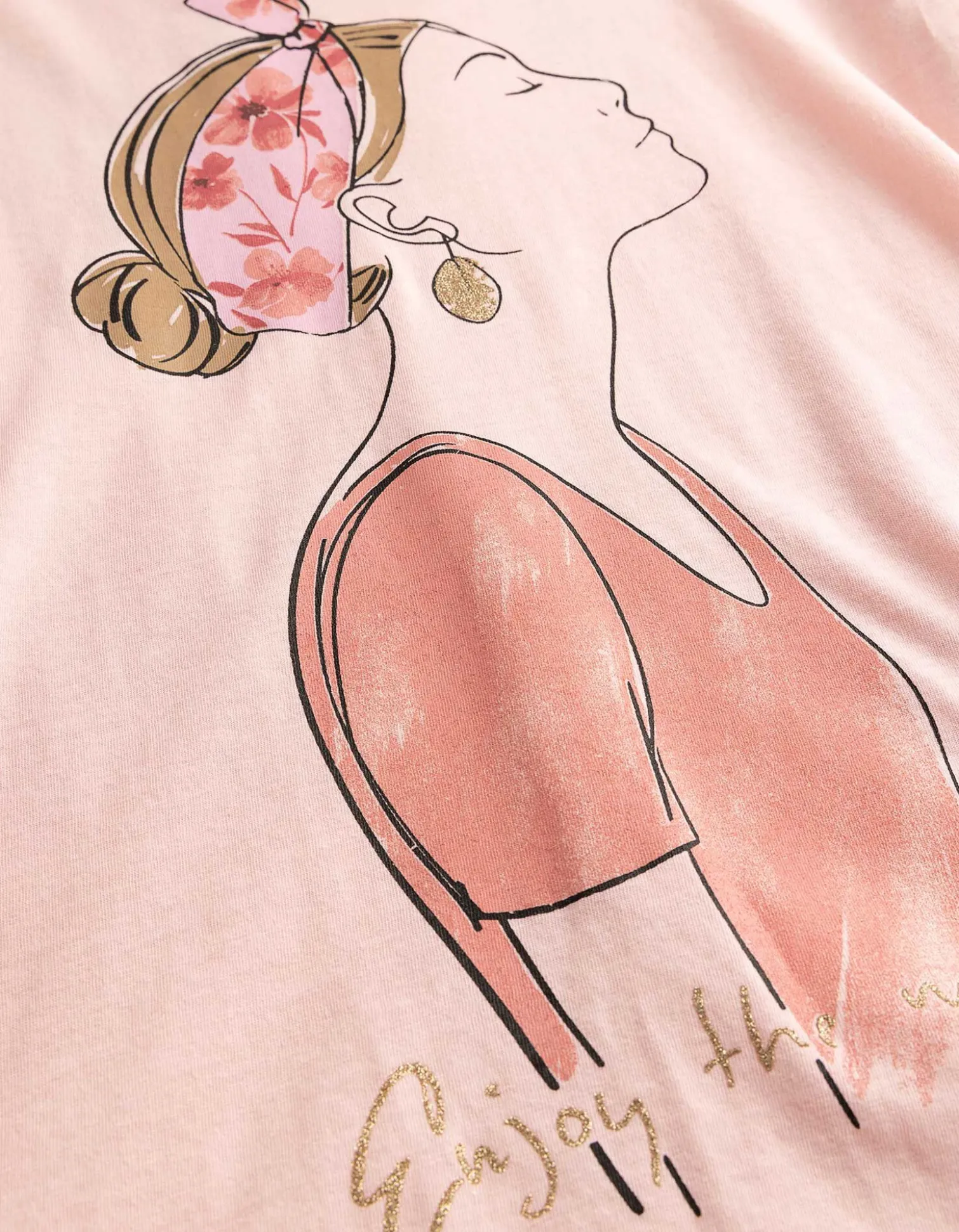 T-Shirt - Glitzerprint - rosa
