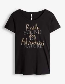 T-Shirt - Glitzerprint - schwarz