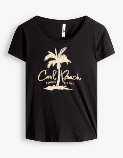 T-Shirt - Glitzerprint - schwarz