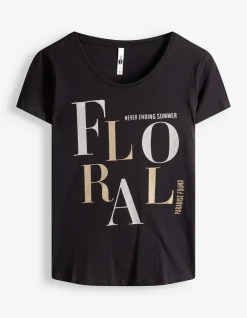 T-Shirt - Glitzerprint - schwarz