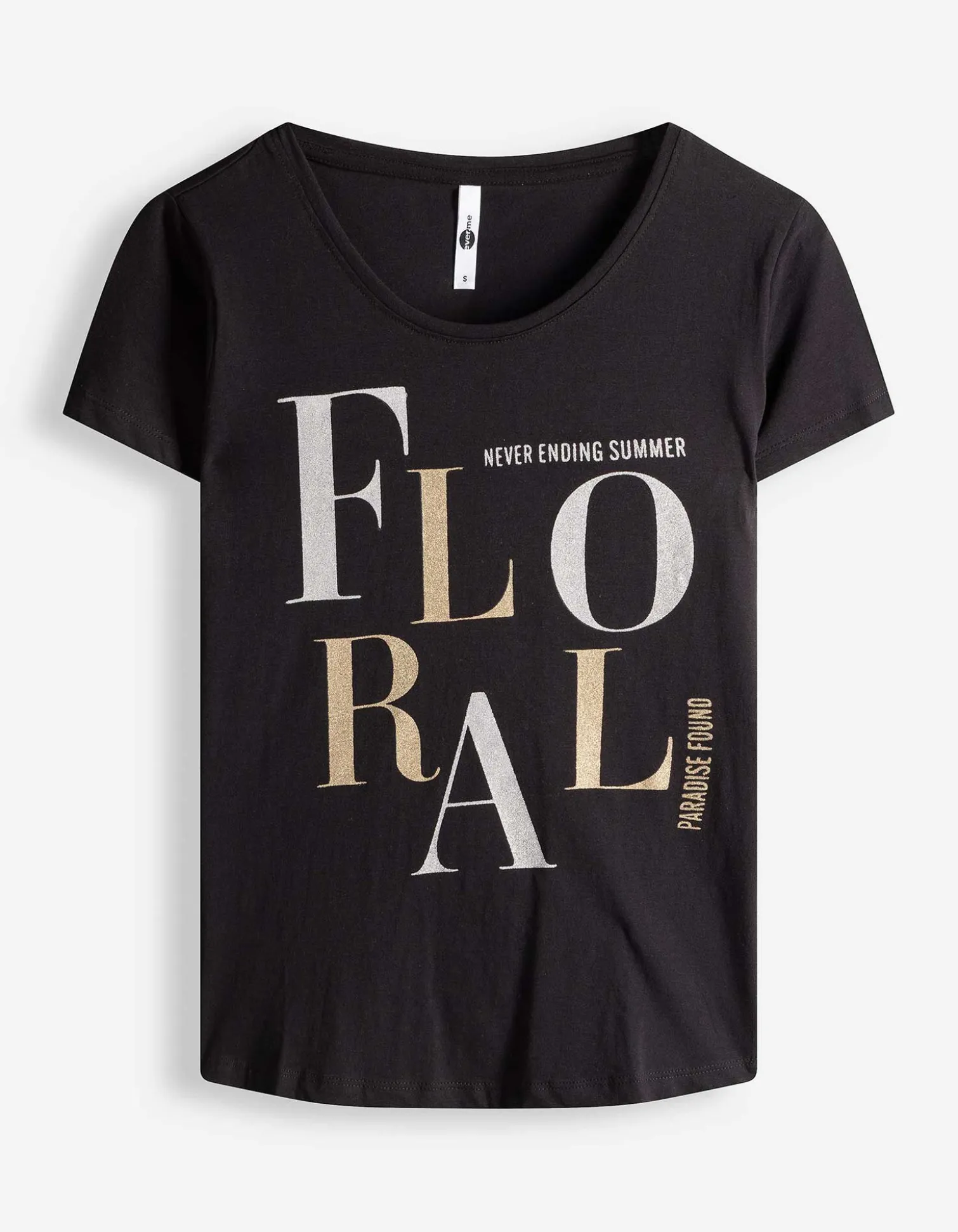 T-Shirt - Glitzerprint - schwarz