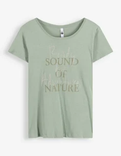 T-Shirt - Glitzerprint - türkis