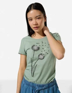 T-Shirt - Glitzerprint - türkis