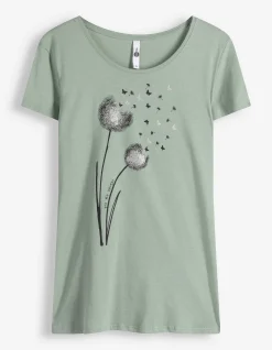 T-Shirt - Glitzerprint - türkis