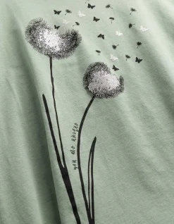 T-Shirt - Glitzerprint - türkis