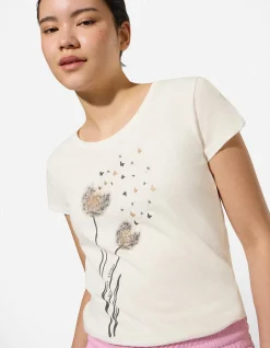 T-Shirt - Glitzerprint - weiß