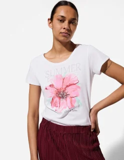 T-Shirt - Glitzerprint - weiß