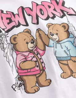 T-Shirt - Glitzerprint - weiß