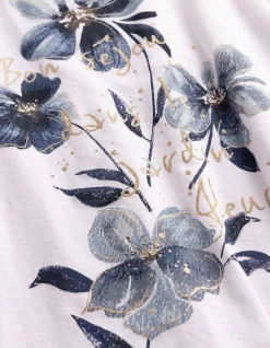 T-Shirt - Glitzerprint - weiß