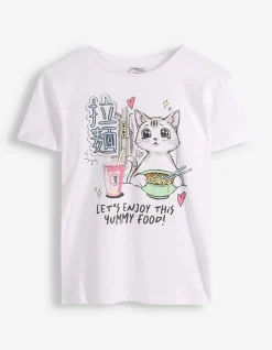 T-Shirt - Glitzerprint - weiß