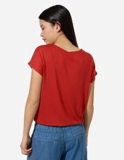 T-Shirt - Knotendetail - Orange