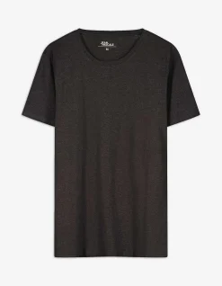 T-Shirt - Meliert - schwarz