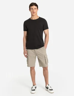 T-Shirt - Meliert - schwarz
