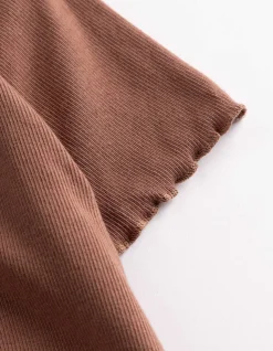 T-Shirt - Muschelsaum - hellbraun