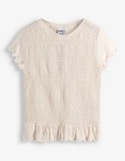 T-Shirt - Muschelsaum - weiß