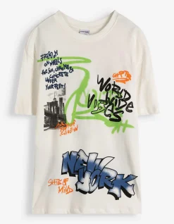 T-Shirt - Oversized Fit - weiß