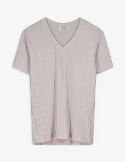 T-Shirt - Plisseefalten - beige