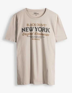 T-Shirt - Print - beige